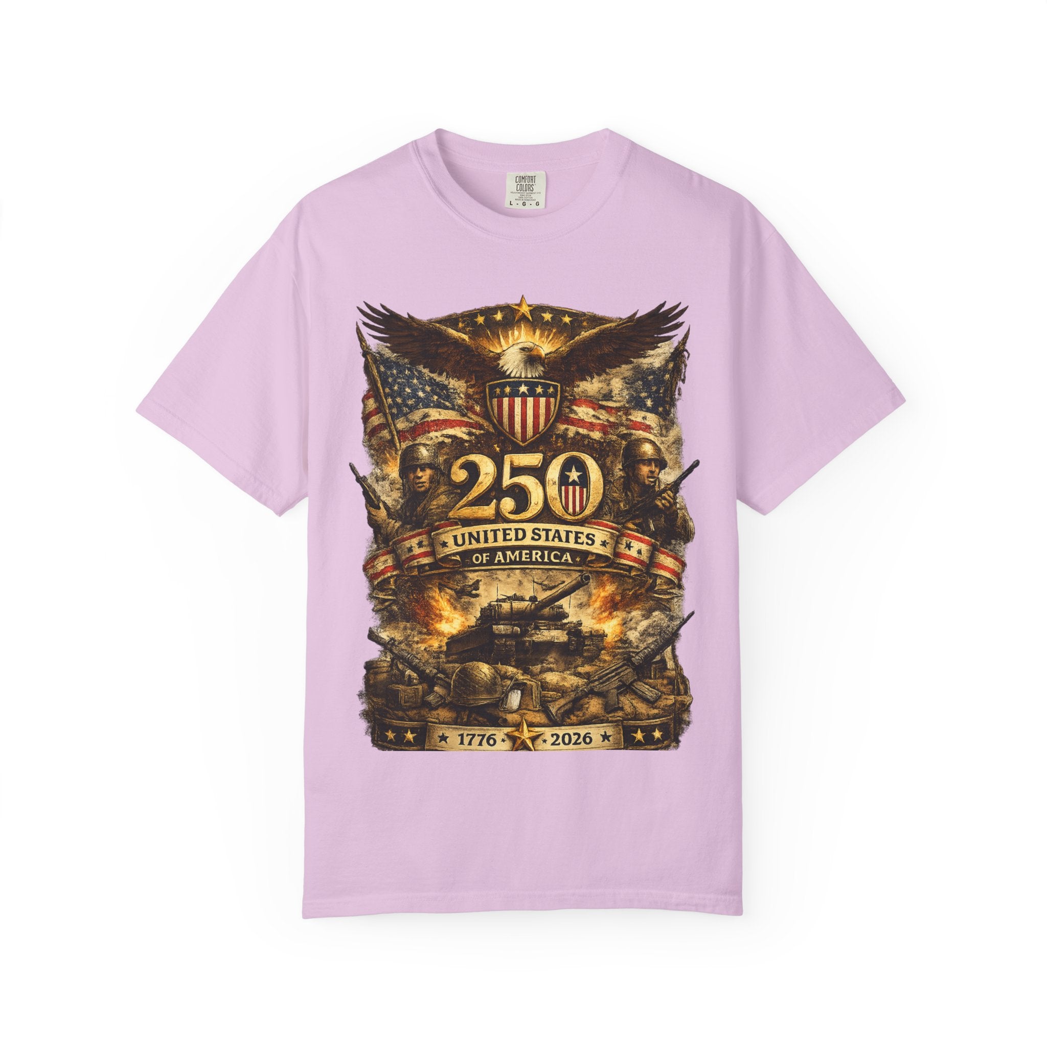 250th United States Anniversary T-Shirt — Patriotic Eagle & Military Heritage Tee (1776–2026)