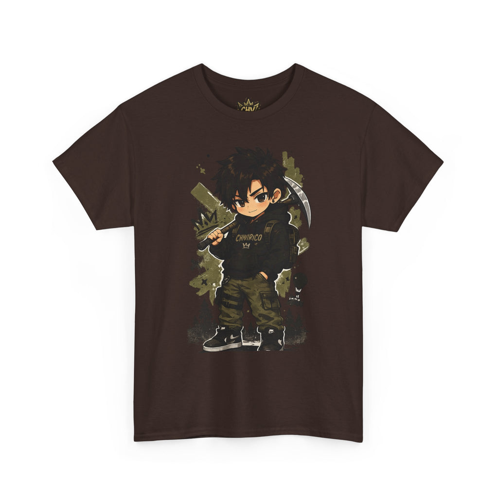 Anime Scout Tee — Chibi Soldier Graphic Shirt with "CHV" Crown Backprint