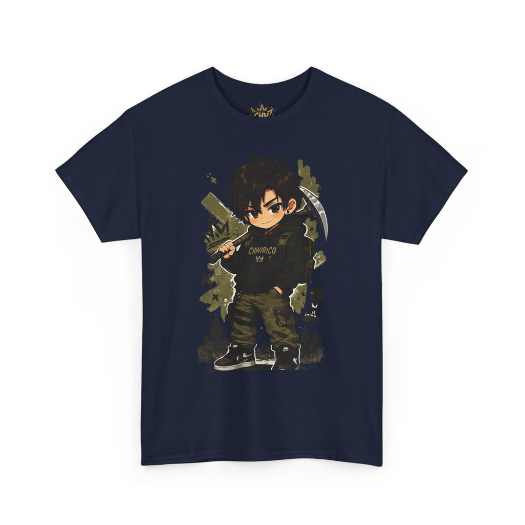 Anime Scout Tee — Chibi Soldier Graphic Shirt with "CHV" Crown Backprint