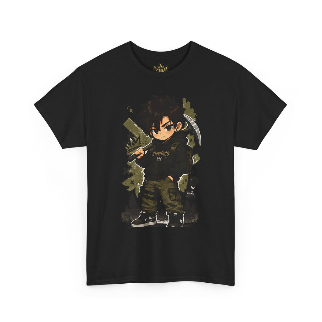 Anime Scout Tee — Chibi Soldier Graphic Shirt with "CHV" Crown Backprint
