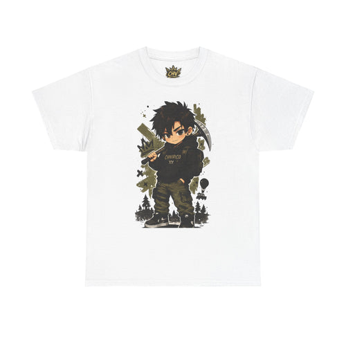 Anime Scout Tee — Chibi Soldier Graphic Shirt with "CHV" Crown Backprint