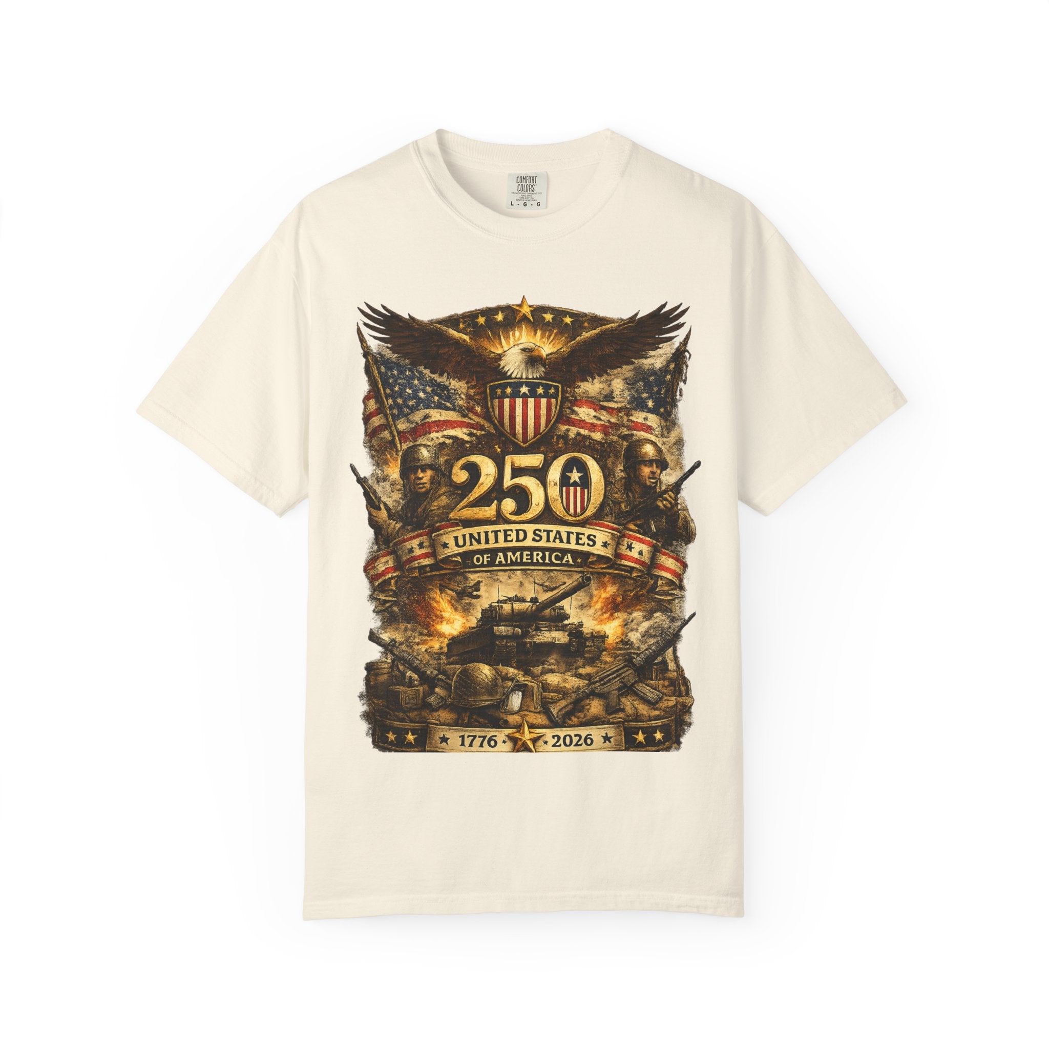 250th United States Anniversary T-Shirt — Patriotic Eagle & Military Heritage Tee (1776–2026)