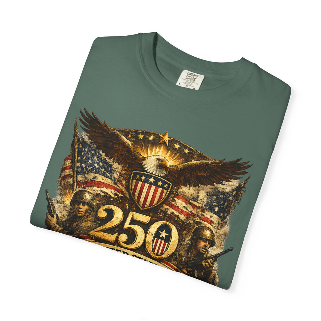 250th United States Anniversary T-Shirt — Patriotic Eagle & Military Heritage Tee (1776–2026)