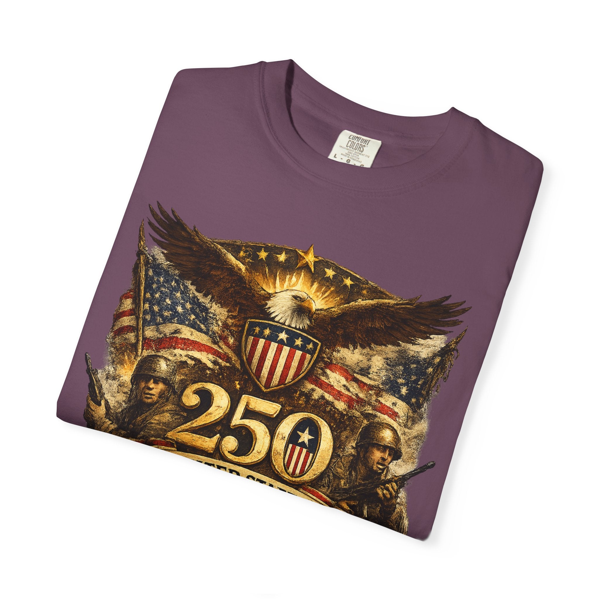 250th United States Anniversary T-Shirt — Patriotic Eagle & Military Heritage Tee (1776–2026)