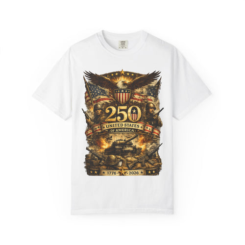 250th United States Anniversary T-Shirt — Patriotic Eagle & Military Heritage Tee (1776–2026)