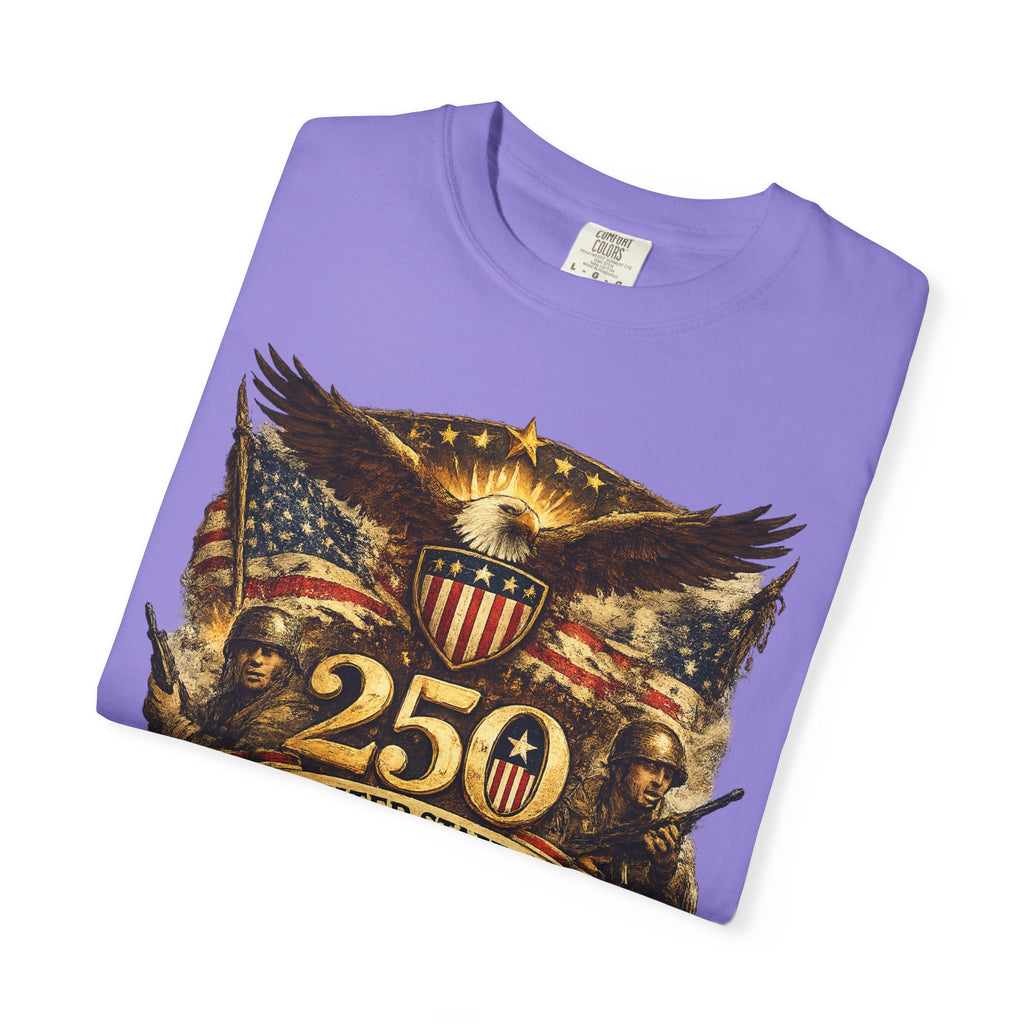 250th United States Anniversary T-Shirt — Patriotic Eagle & Military Heritage Tee (1776–2026)