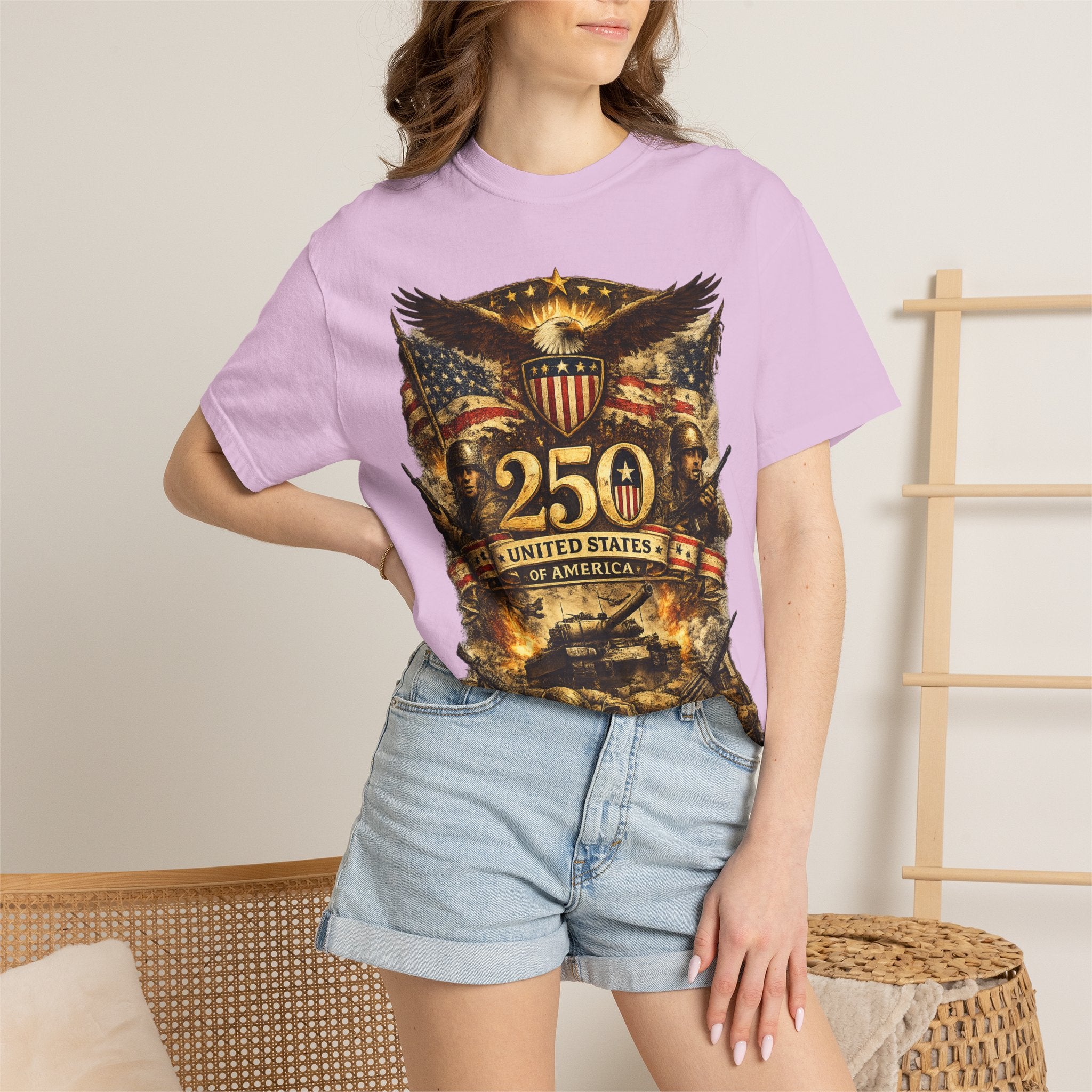 250th United States Anniversary T-Shirt — Patriotic Eagle & Military Heritage Tee (1776–2026)