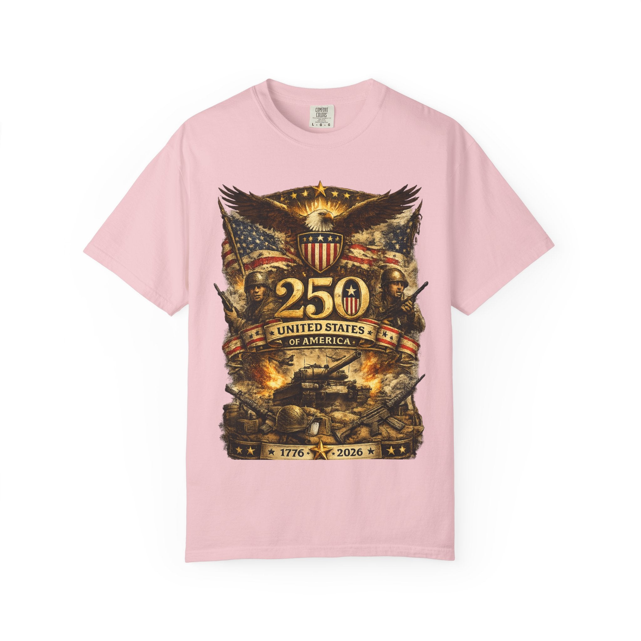 250th United States Anniversary T-Shirt — Patriotic Eagle & Military Heritage Tee (1776–2026)
