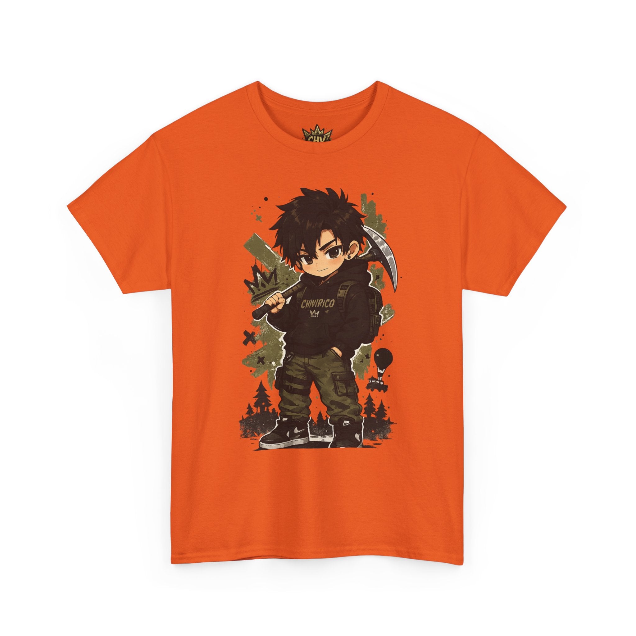 Anime Scout Tee — Chibi Soldier Graphic Shirt with "CHV" Crown Backprint