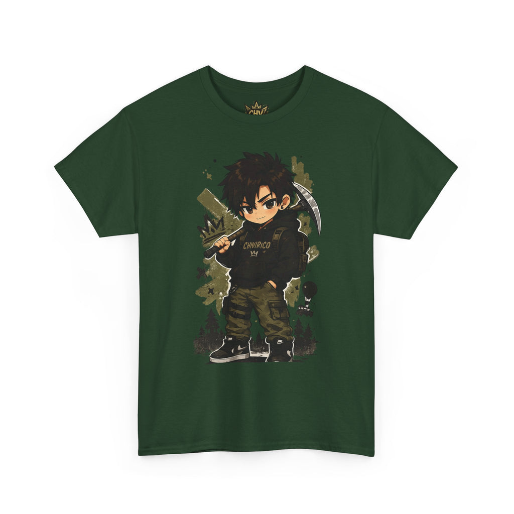 Anime Scout Tee — Chibi Soldier Graphic Shirt with "CHV" Crown Backprint