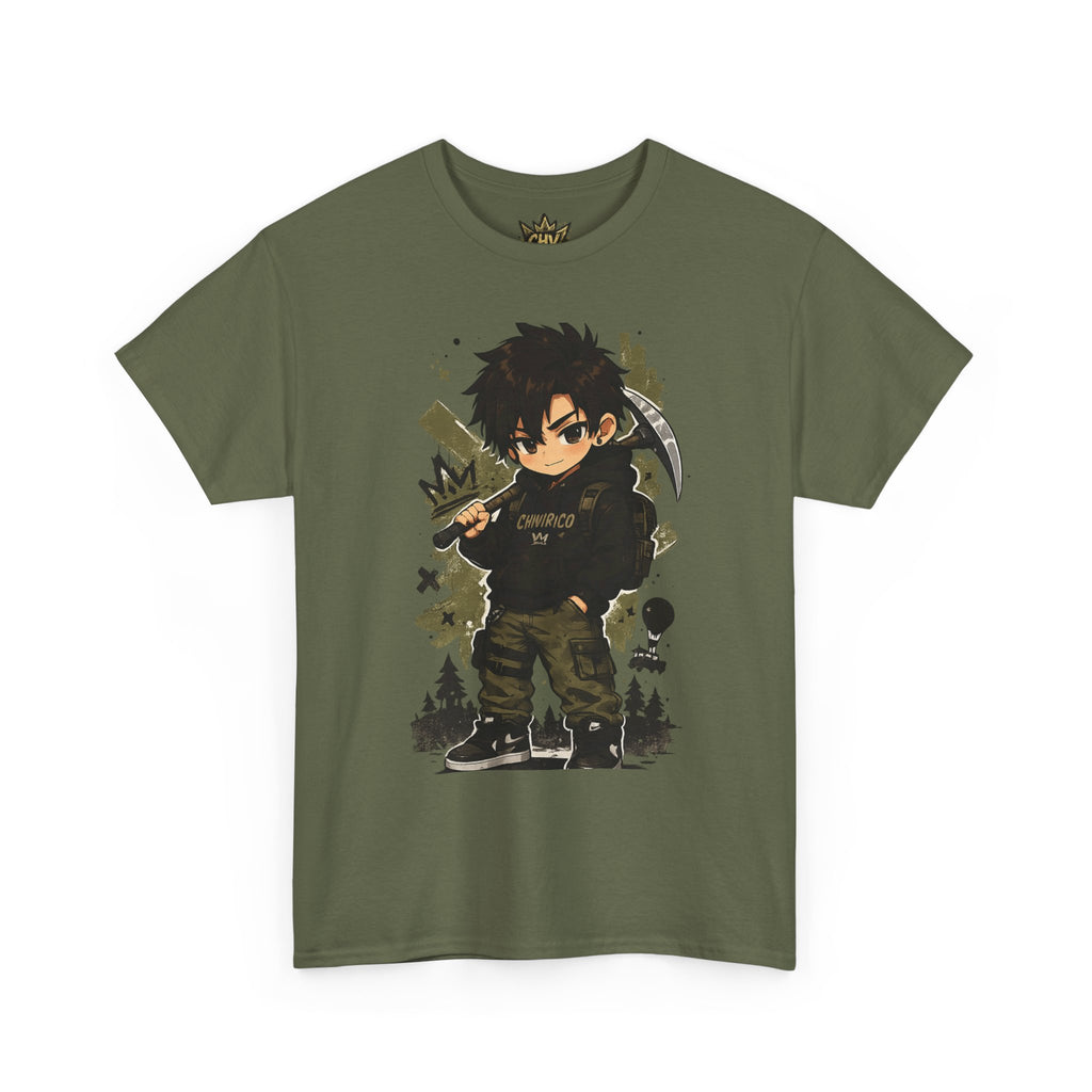 Anime Scout Tee — Chibi Soldier Graphic Shirt with "CHV" Crown Backprint