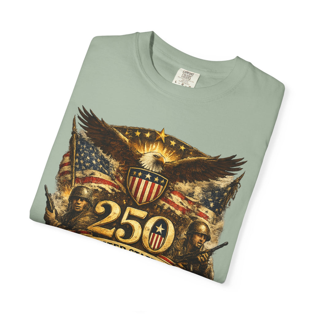 250th United States Anniversary T-Shirt — Patriotic Eagle & Military Heritage Tee (1776–2026)