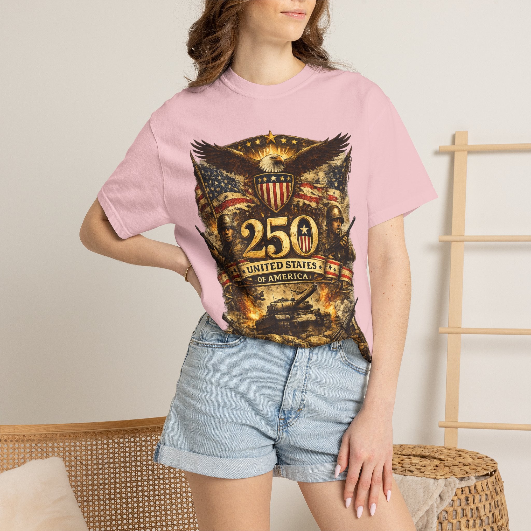 250th United States Anniversary T-Shirt — Patriotic Eagle & Military Heritage Tee (1776–2026)
