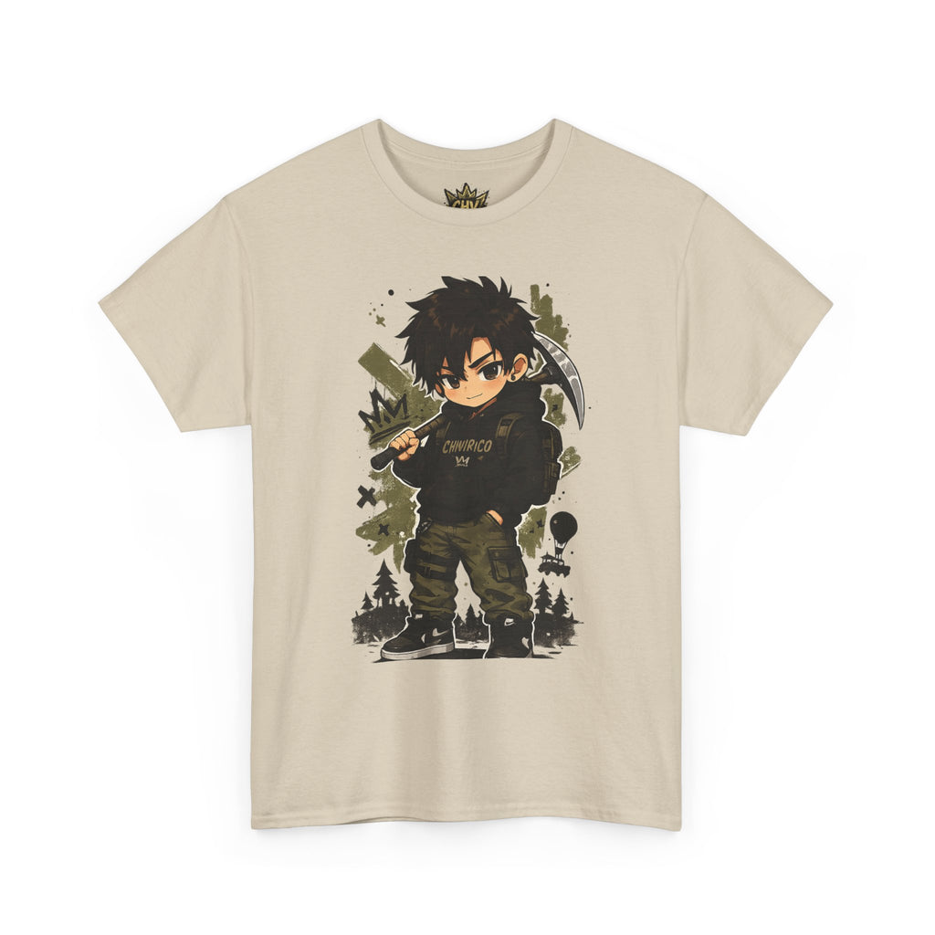 Anime Scout Tee — Chibi Soldier Graphic Shirt with "CHV" Crown Backprint