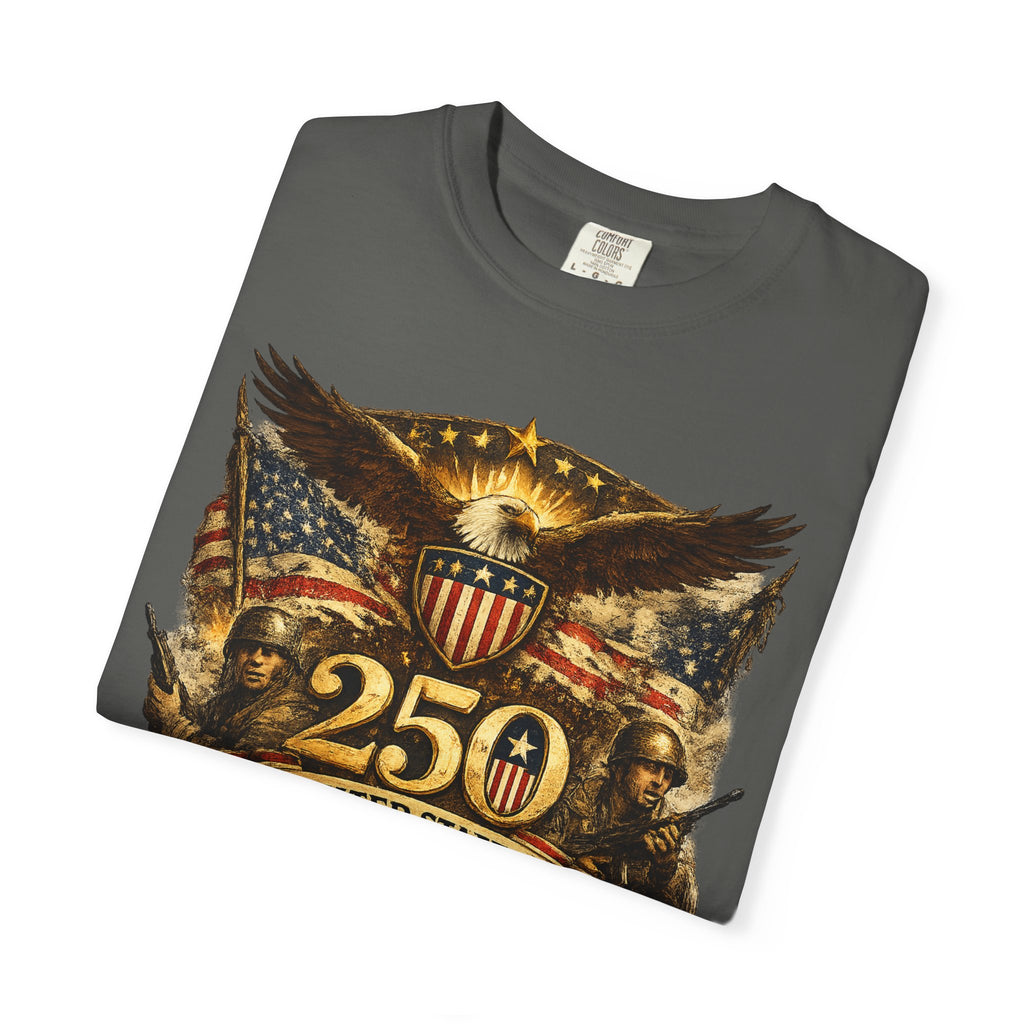 250th United States Anniversary T-Shirt — Patriotic Eagle & Military Heritage Tee (1776–2026)