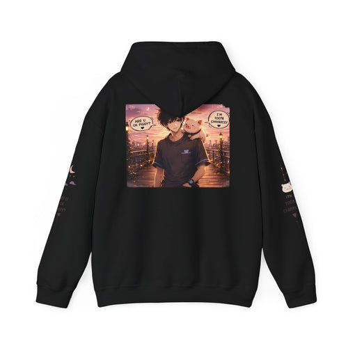 Graphic Hoodie — 'What Do You Think About Life, Piggy? This Is Life' Anime-Style Back Print
