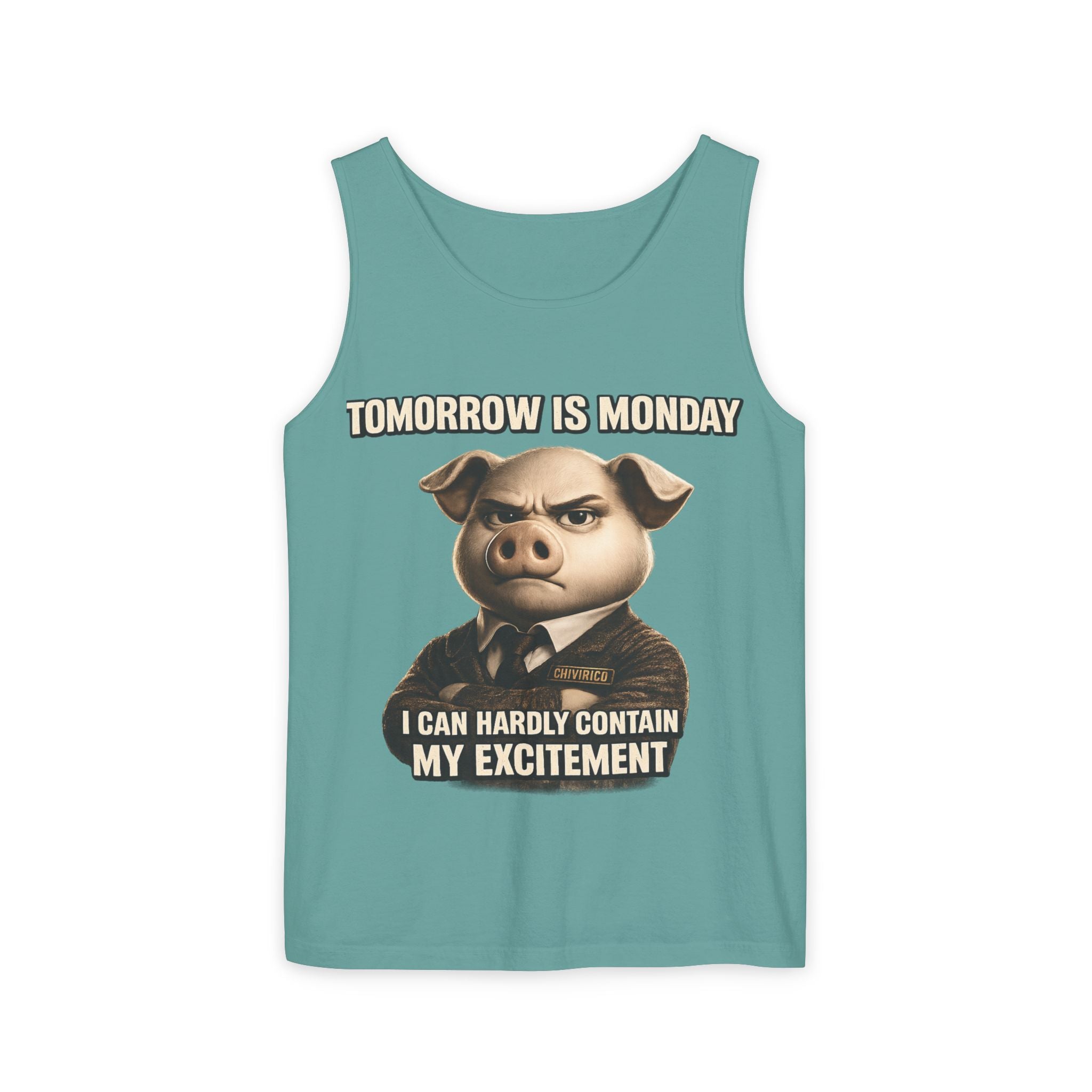 Funny 'Tomorrow Is Monday' Pig Tank Top — I Can Hardly Contain My Excitement
