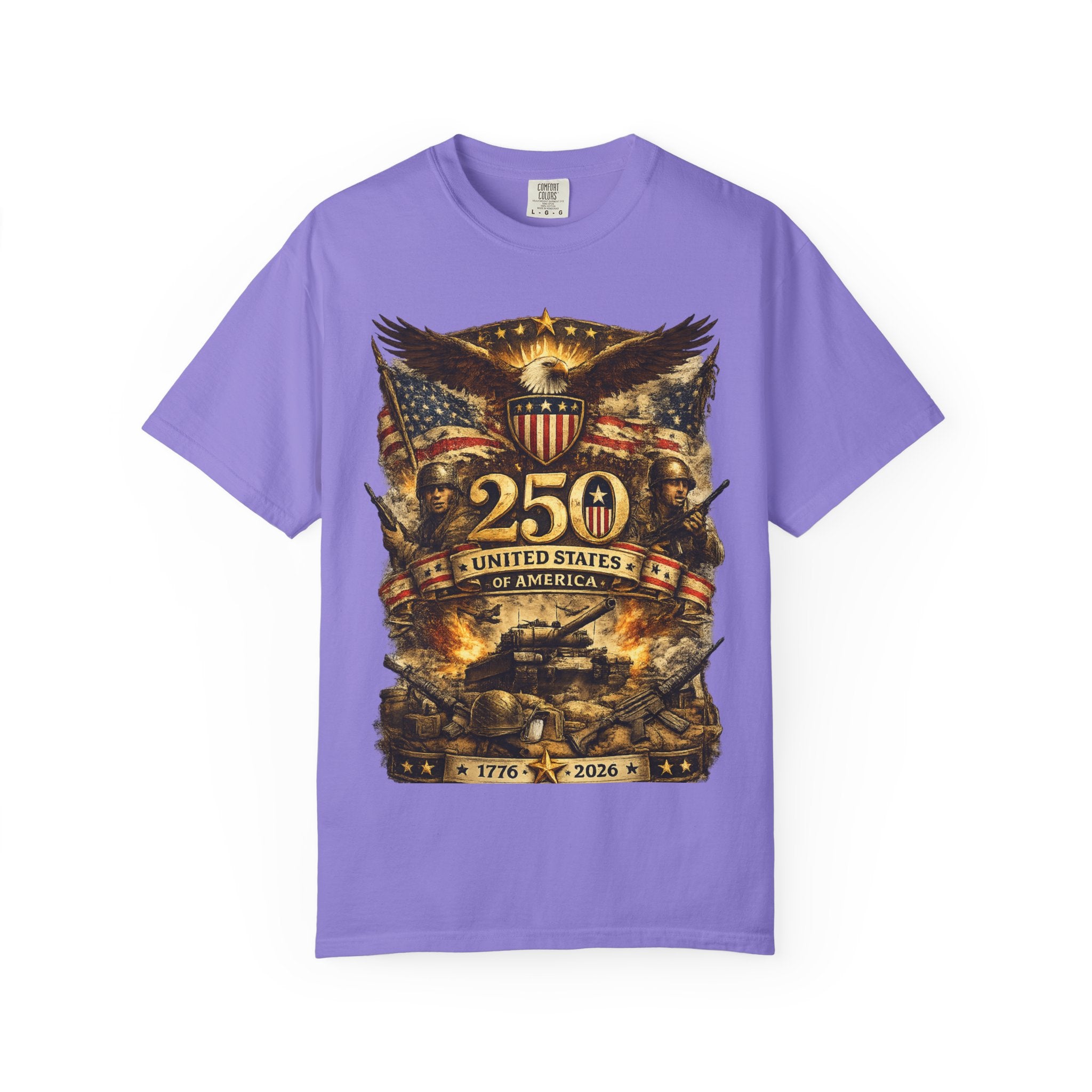 250th United States Anniversary T-Shirt — Patriotic Eagle & Military Heritage Tee (1776–2026)