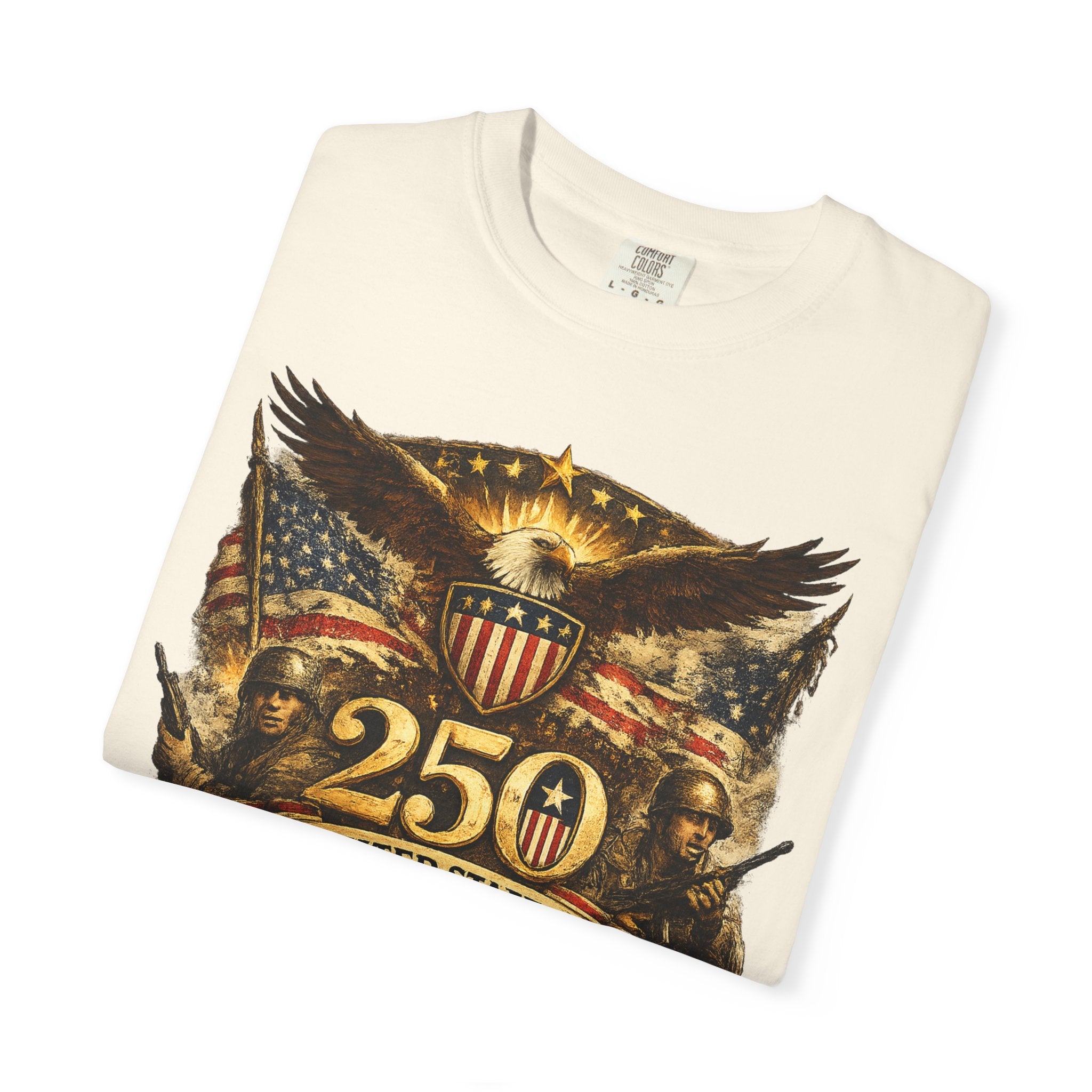 250th United States Anniversary T-Shirt — Patriotic Eagle & Military Heritage Tee (1776–2026)